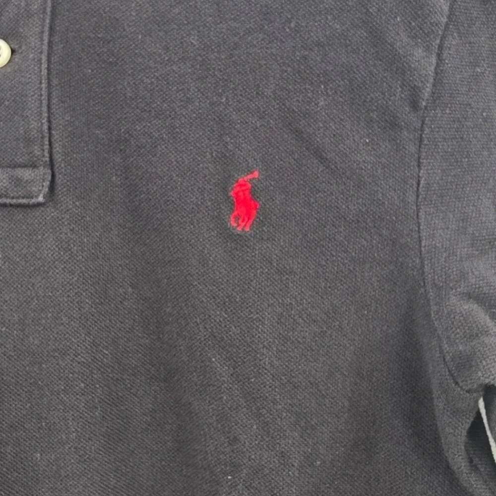 POLO RALPH LAUREN LONG SLEEVE POLO YOUTH MEDIUM 10 TO 12 BLACK RED PONY KIDS EUC
